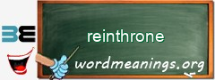 WordMeaning blackboard for reinthrone